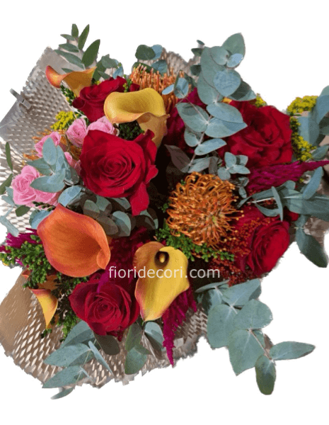 Bouquet con calle e rose